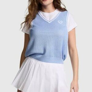 PINK Victoria’s Secret Light Blue Women’s Cambridge Preppy School Knit Vest M
